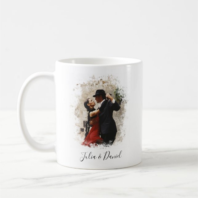 Custom Couple Photo Valentine's Day Coffee Mug (Left)
