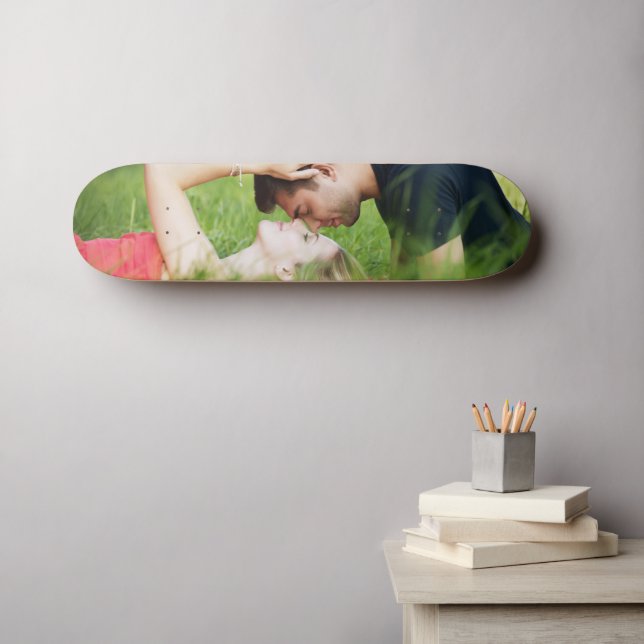 Custom Couple Photo Wedding  Skateboard (Wall Art (Horz))