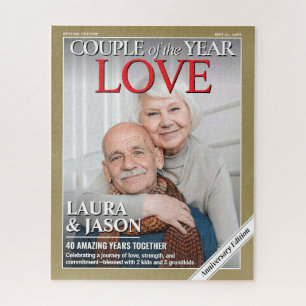 Custom Couple Puzzle, Custom Anniversary Magazine Jigsaw Puzzle