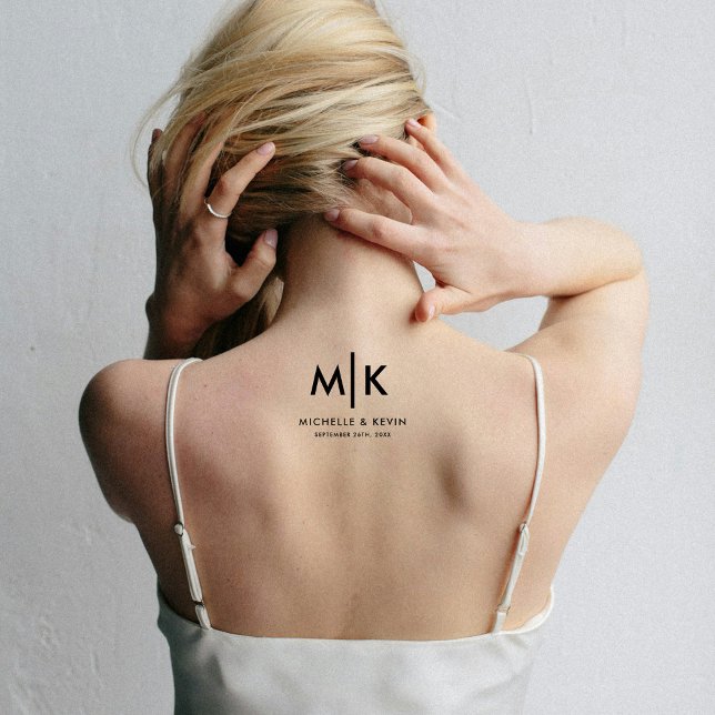 Custom Couple Wedding Modern Monogram Initials Temporary Tattoos (Custom Couple Wedding Modern Monogram Initials Temporary Tattoos)