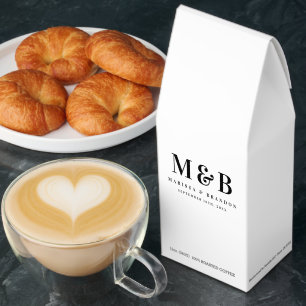 Custom Couple Wedding Monogram Initials Favor Roasted Coffee