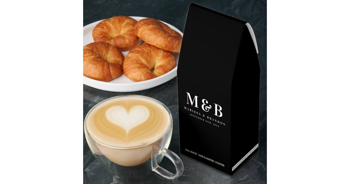 Roasted Monogram Custom Couple Wedding Monogram Initials Favor Roasted Coffee | Zazzle