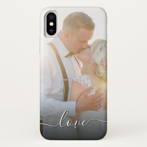 Custom Couple Wedding Photo Love Script iPhone XS Case - Create your own personalized phone case with your custom image and text. Add your favorite photo, design or artwork to create something really unique.