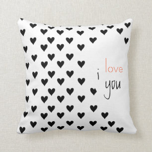 Custom Couples Black White Anniversary Valentine's Throw Pillow