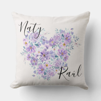 Custom Couples Cojines in Lila Tones Throw Pillow