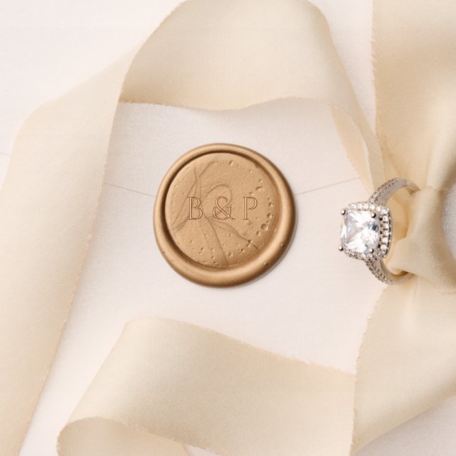 Custom Couple's Monogram Elegant Script Wedding Wax Seal Stamp (Insitu (Wedding))