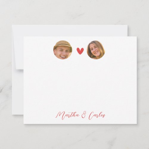 Custom Couples Note Card with Photo