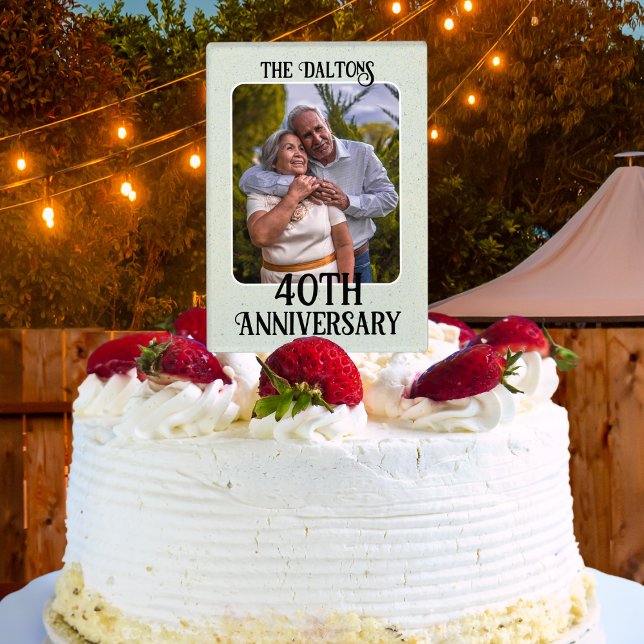 Custom Couples Photo 40th Anniversary Cake Topper (Creator Uploaded)