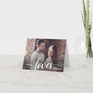 Custom Couples Photo Love Script Letterpress Thank You Card