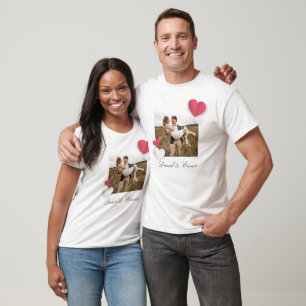 Custom Couples Photo Name Text Personalized T-Shirt