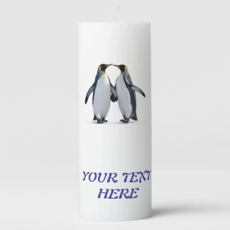 Custom Couples Photo Text Template Pillar Candle