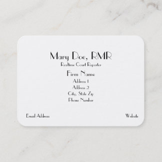 Custom Court Reporter Gray Steno Machine Keys Business Card
