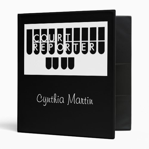 Custom court reporter keys binder