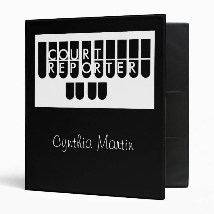 Custom court reporter keys binder Zazzle