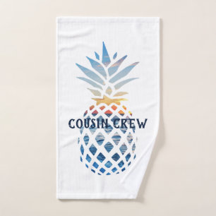 Custom Cousin Crew Tropical Family Vacation Hand Towel