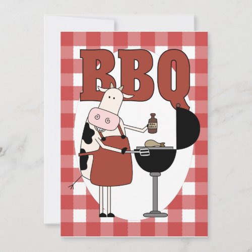 Custom Cow Barbecue Invitation