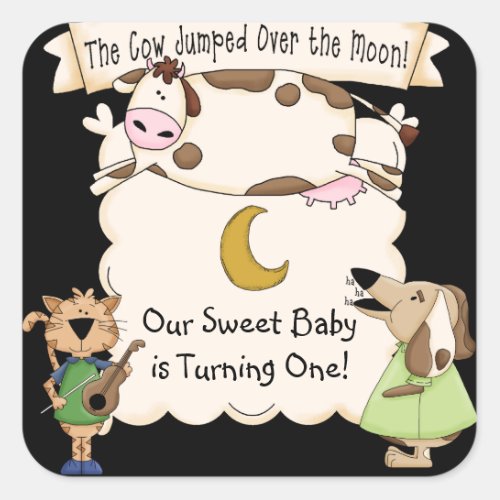 Custom Cow Jumped Over the Moon Stickers