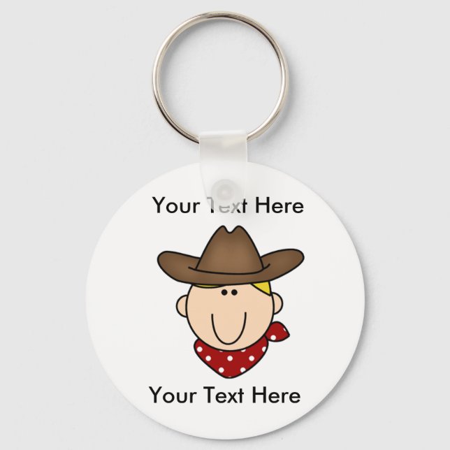 Custom Cowboy Blond Keychain (Front)