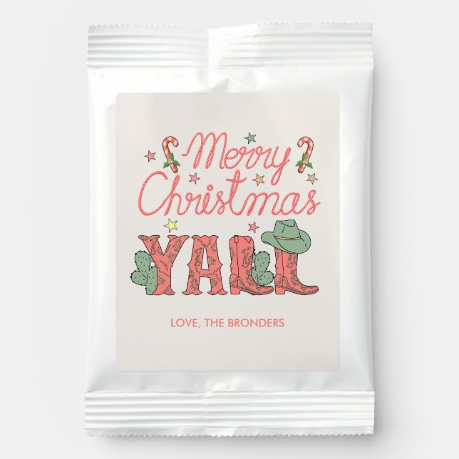 Custom Cowboy Christmas Hot Chocolate Drink Mix (Front)