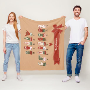 Custom Cozy ASL Merry Christmas Fleece Blanket