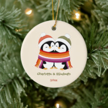 Custom Cozy Lesbian Penguins Christmas