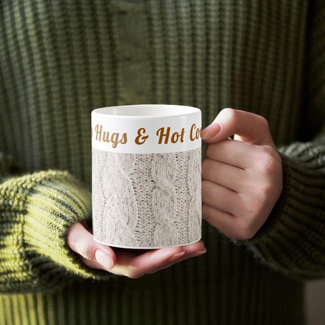 Custom Cozy Oatmeal Winter | Hugs & Hot Cocoa  Coffee Mug (Creator Uploaded)