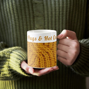 Custom Cozy Sweater Winter   Hugs & Hot Cocoa  Coffee Mug