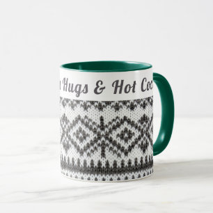 Custom Cozy Ugly Sweater   Hugs & Hot Cocoa  Mug