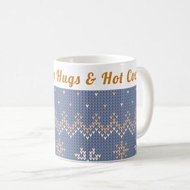 Custom Cozy Winter | Hugs & Hot Cocoa  Coffee Mug (Front Right)