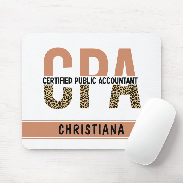 Custom CPA Certified Public Accountant Leopard Mouse Pad (With Mouse)