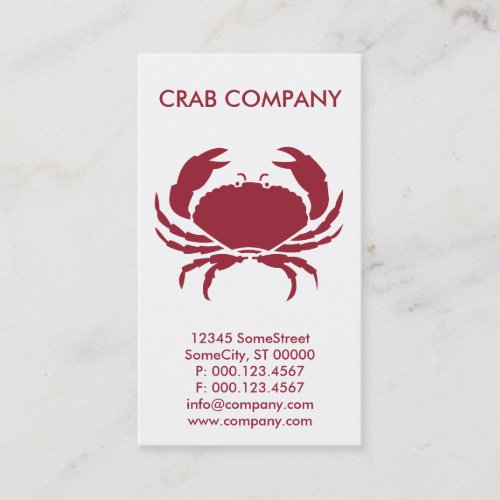 custom crab company business card