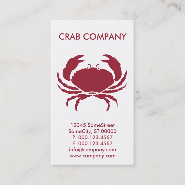 custom crab company business card (Front)