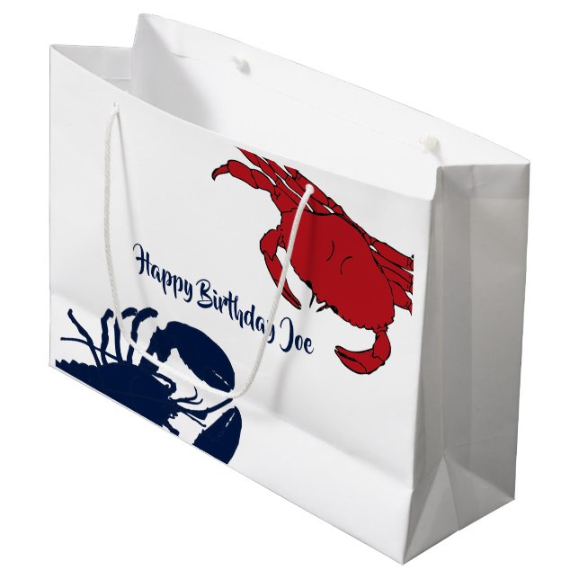 Custom Crab n Lobster Big Gift Bag (Front Angled)