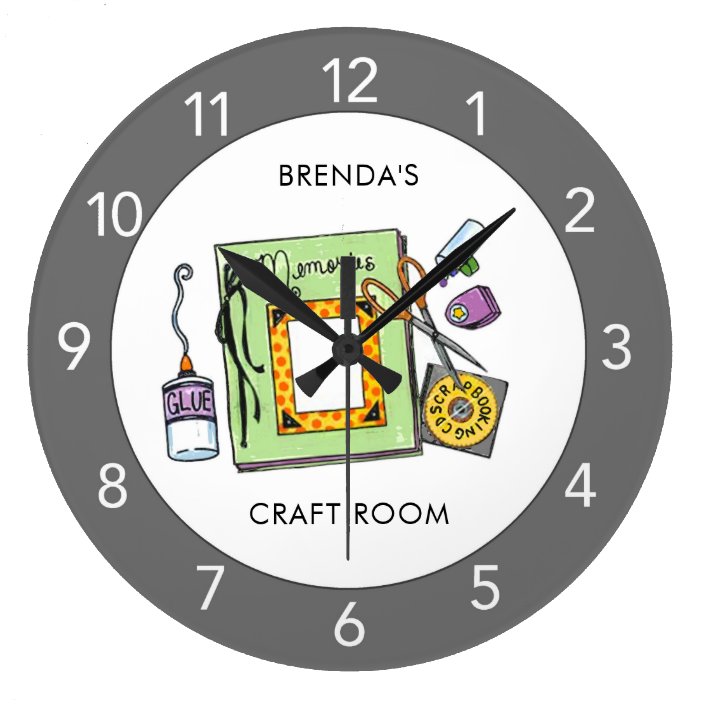Custom Craft RoomScrapbook Room Large Clock