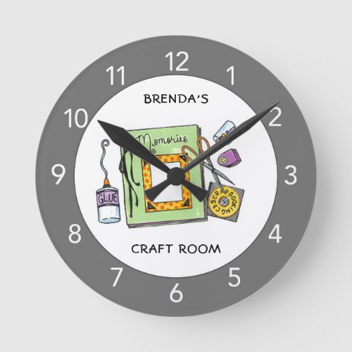 Custom Craft RoomScrapbook Room Large Clock