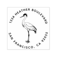 Custom Crane Bird Return Address Family Name