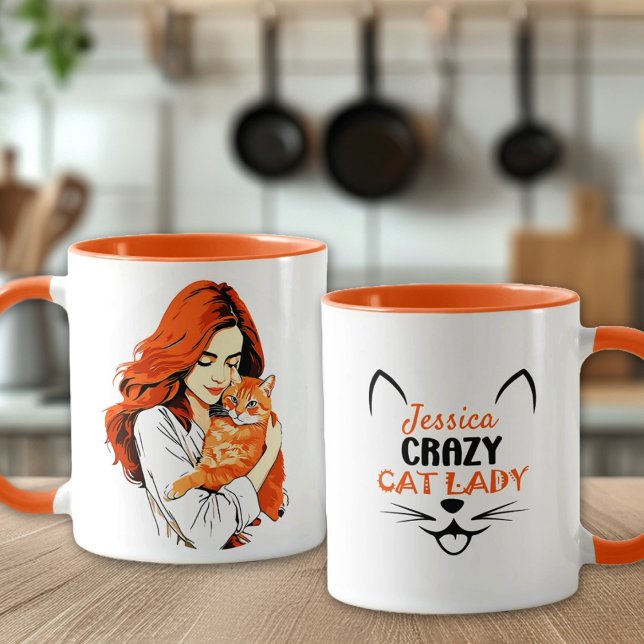 Custom Crazy Cat Lady Orange Mug (Creator Uploaded)