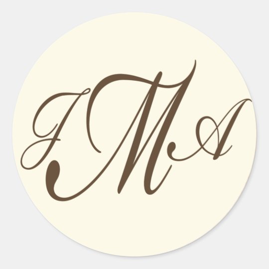 Custom cream and brown envelope seal
