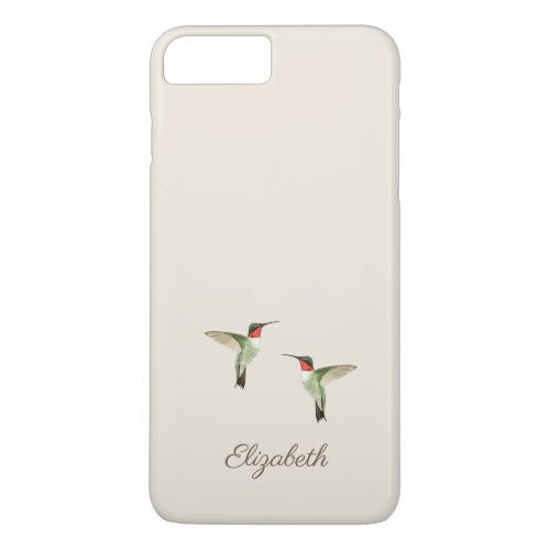 Custom Cream Beige Hummingbird Case_Mate iPhone Ca iPhone 8 Plus7 Plus Case