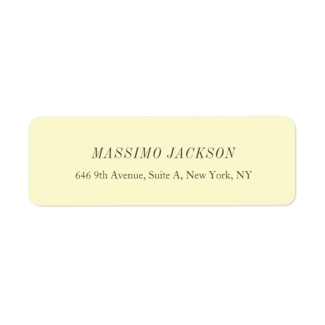 Custom cream personalized minimalist address name label (Front)