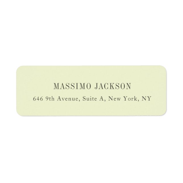 Custom cream personalized minimalist address name label (Front)