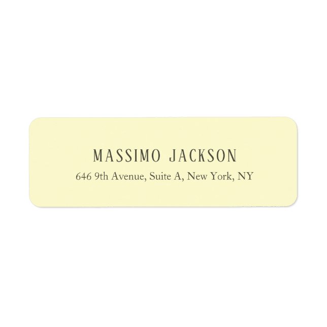Custom cream personalized minimalist address name label (Front)