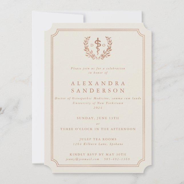 Custom_Cream + Rose Gold Foil Graduation Invitation (Front)