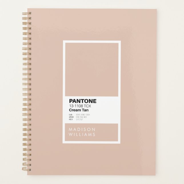 Custom Cream Tan Notebook | Personalized Soft Beig (Front)