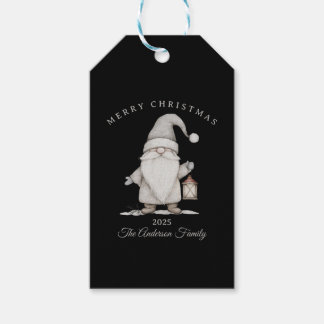 Custom cream white gnome Christmas gift Tags