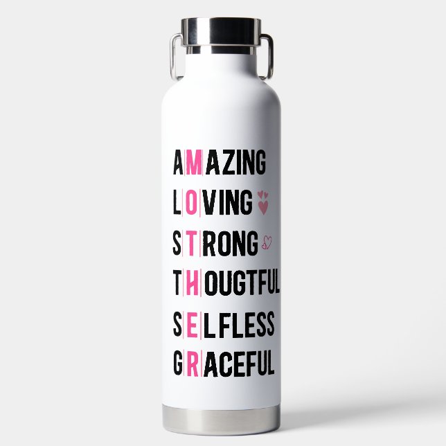 Custom Create Amazing Thoughtful Mother's Day Mom Water Bottle (Front)
