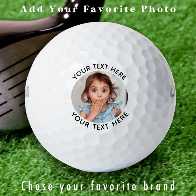 Custom Create Golfer Personalized Modern Photo  Golf Balls (Creator Uploaded)