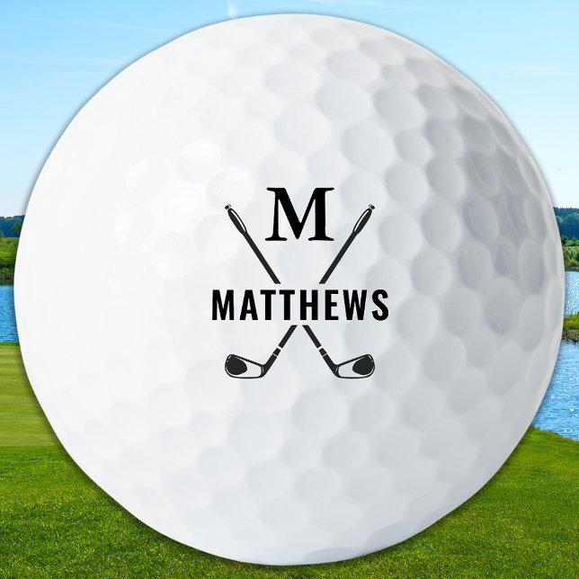 Custom Create Golfer Personalized Monogram & Name Golf Balls (Creator Uploaded)
