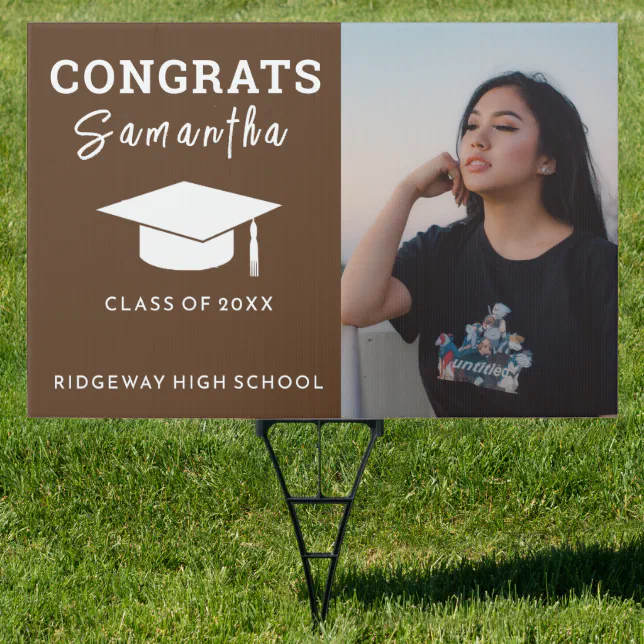 Graduation Photo Both Sign Custom Create Personalized Photo Graduation Sign | Zazzle