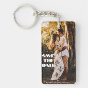 Custom Create Personalized Photo Save The Date Keychain